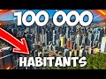 Une ville avec 100 000 habitants dans cities skylines 