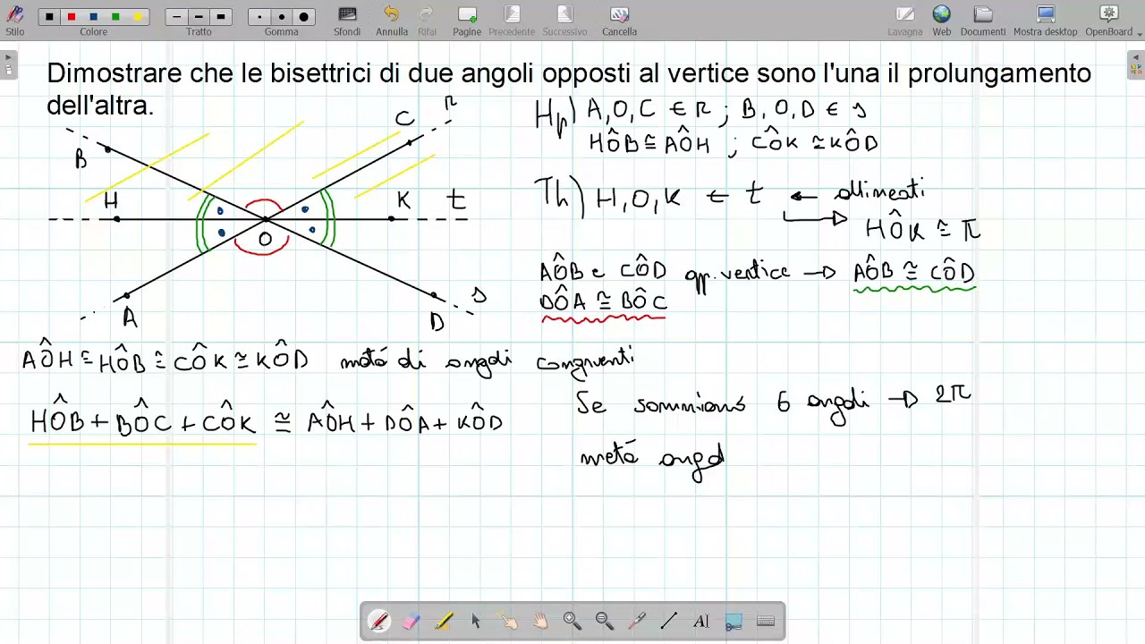 Risoluzione di un problema di geometria con angoli e bisettrice