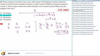 Time, Speed & Distance : Past CAT Question 10 (CAT 2001) Time Speed Distance Past Cat Question 9 Cat 2001