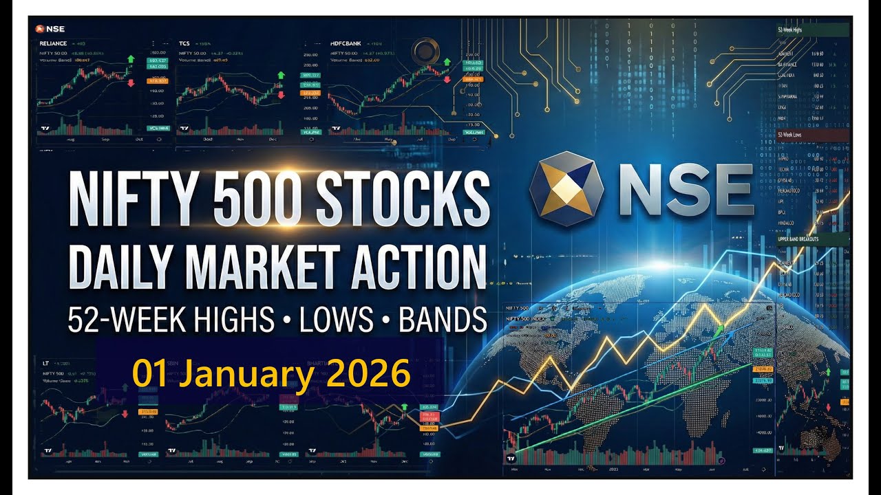 NSE New 52-Week High & Low | Upper & Lower Bands | 01 JAN 2026