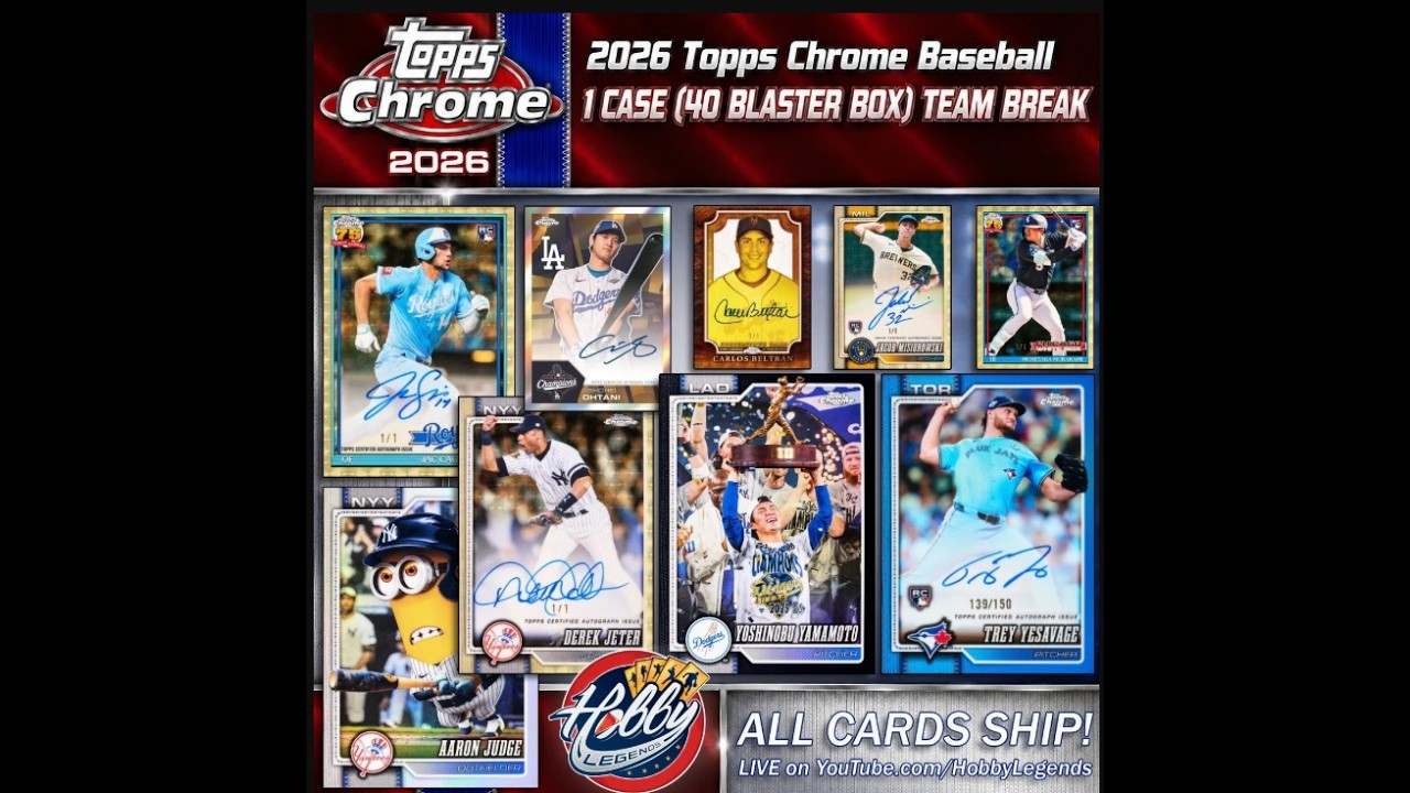 2026 Topps CHROME 1 Case (40 BLASTER Box) TEAM Break #1 Ebay Live