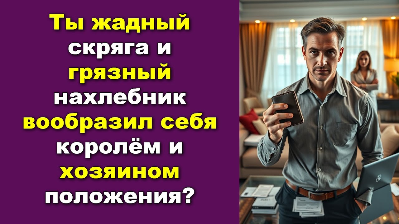 Ты жадный скряга и грязный нахлебник вообразил себя королём и хозяином положения