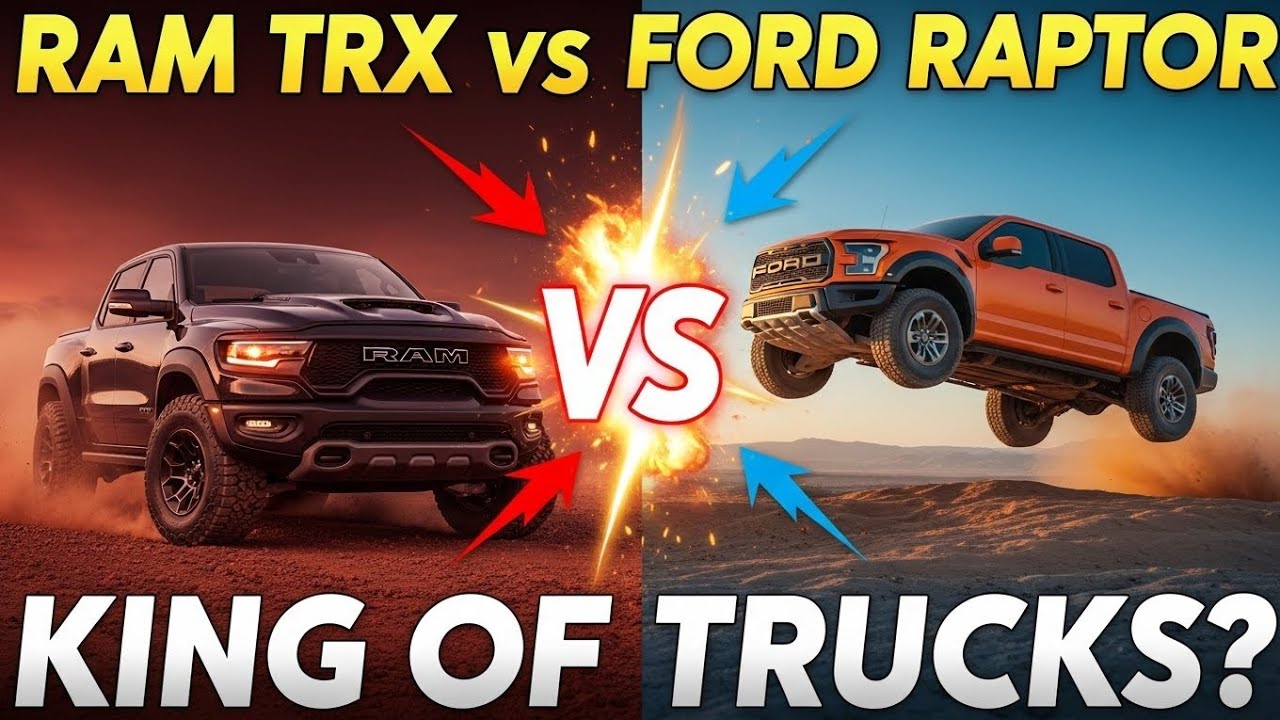 RAM TRX vs Ford Raptor – King of Trucks? | Ultimate Power, Speed & Off-Road Battle