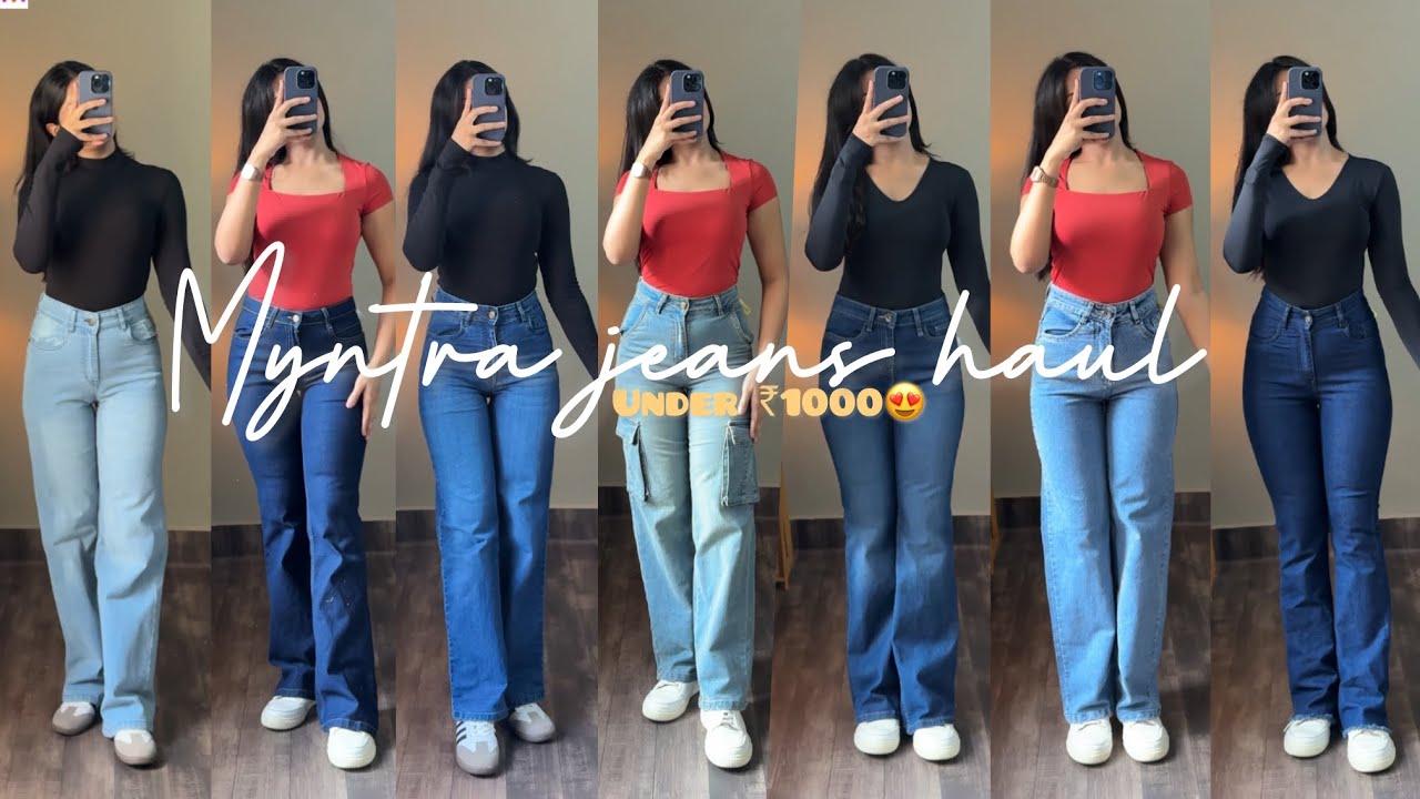 *MYNTRA JEANS HAUL* UNDER ₹1000😍|| BOOTCUT, WIDE LEG, STRAIGHT FIT, CARGO|| TRENDY & AFFORDABLE