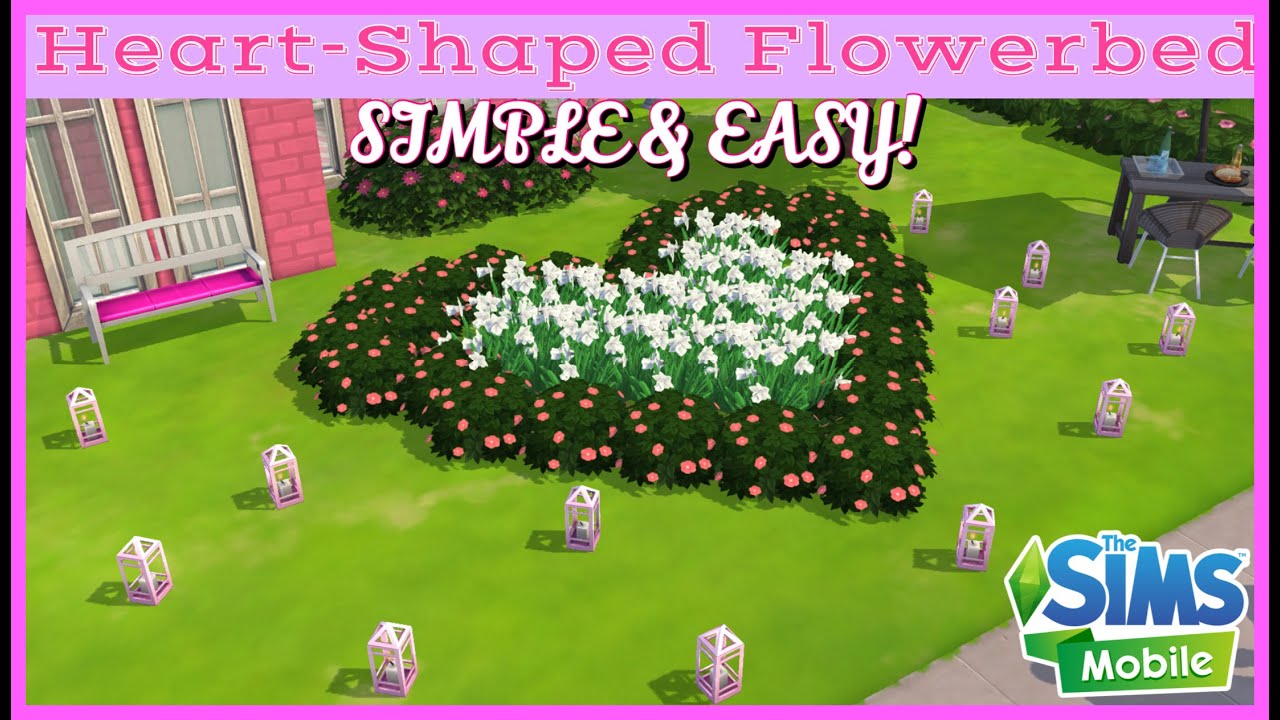 The Sims Mobile: Heart-Shaped Flower Bed Tutorial