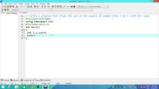 Write a program that finds the sum of the square of number from 1 to n  with for loop