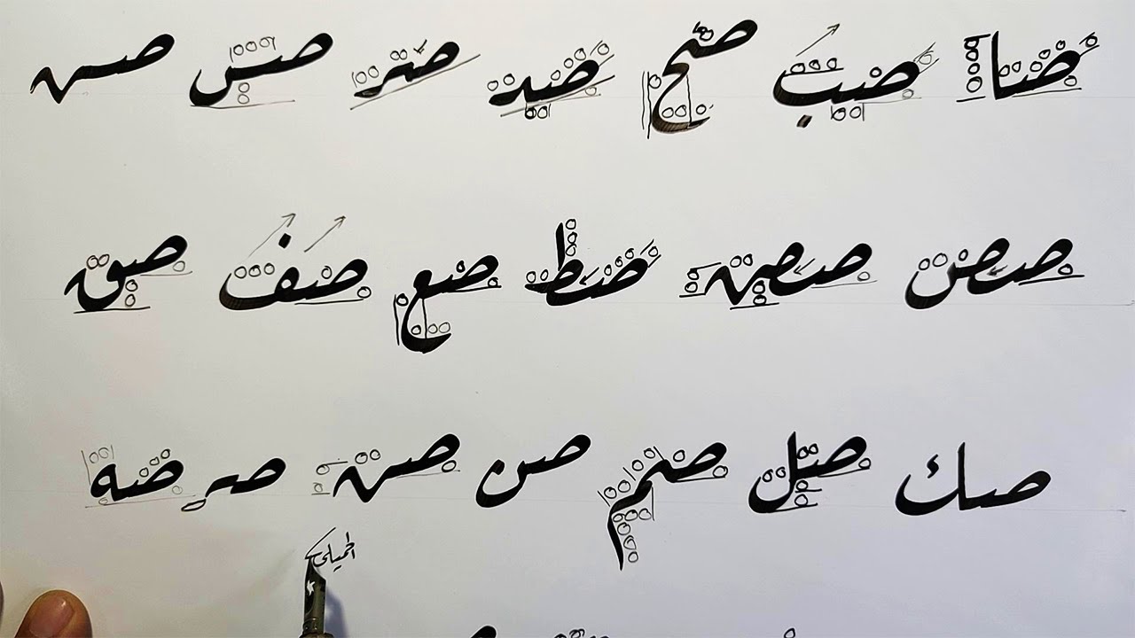 خط الرقعة ــ حرف الصاد واتصاله بجميع الحروف ــ محمد الحميلي