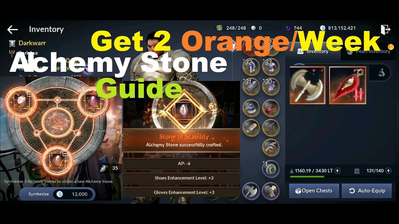Black Desert Mobile Get 4 Orange Gear/Week & Alchemy Stone Guide YouTube