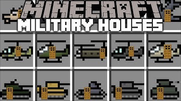 Minecraft INSTANT MILITARY HOUSE MOD / SPAWN ARMY STRUCTURES INSTANTLY !! Minecraft Mods