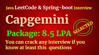 Capgemini Interview | Java-Springboot Coding Interview Question Answers