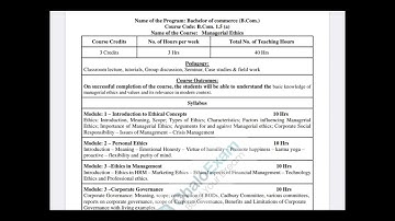 Bangalore North University Bcom Syllabus 2022||Full syllabus Here||Bangalore University NEP syllabus