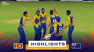 Sri Lanka vs Australia | Cuplikan Pertandingan Piala Dunia T20 2026 | Kriket Sejati screenshot 4
