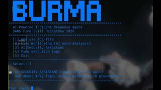 BURMALDA ANALYZER — AI Incident Response Agent | SANS Find Evil Hackathon 2026 