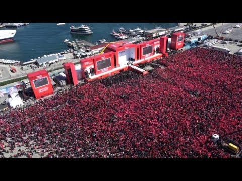 Large crowd attends Erdogan campaign rally in Istanbul