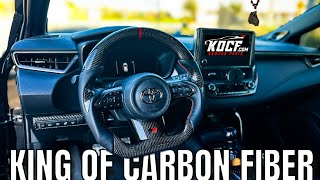 HOW TO INSTALL CARBON FIBER STEERING WHEEL & CARBON DASH KIT ON TOYOTA GR COROLLA