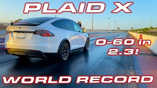 WORLD RECORD * Quickest & Most Powerful SUV in the World * Tesla Model X Plaid 1/4 Mile Testing