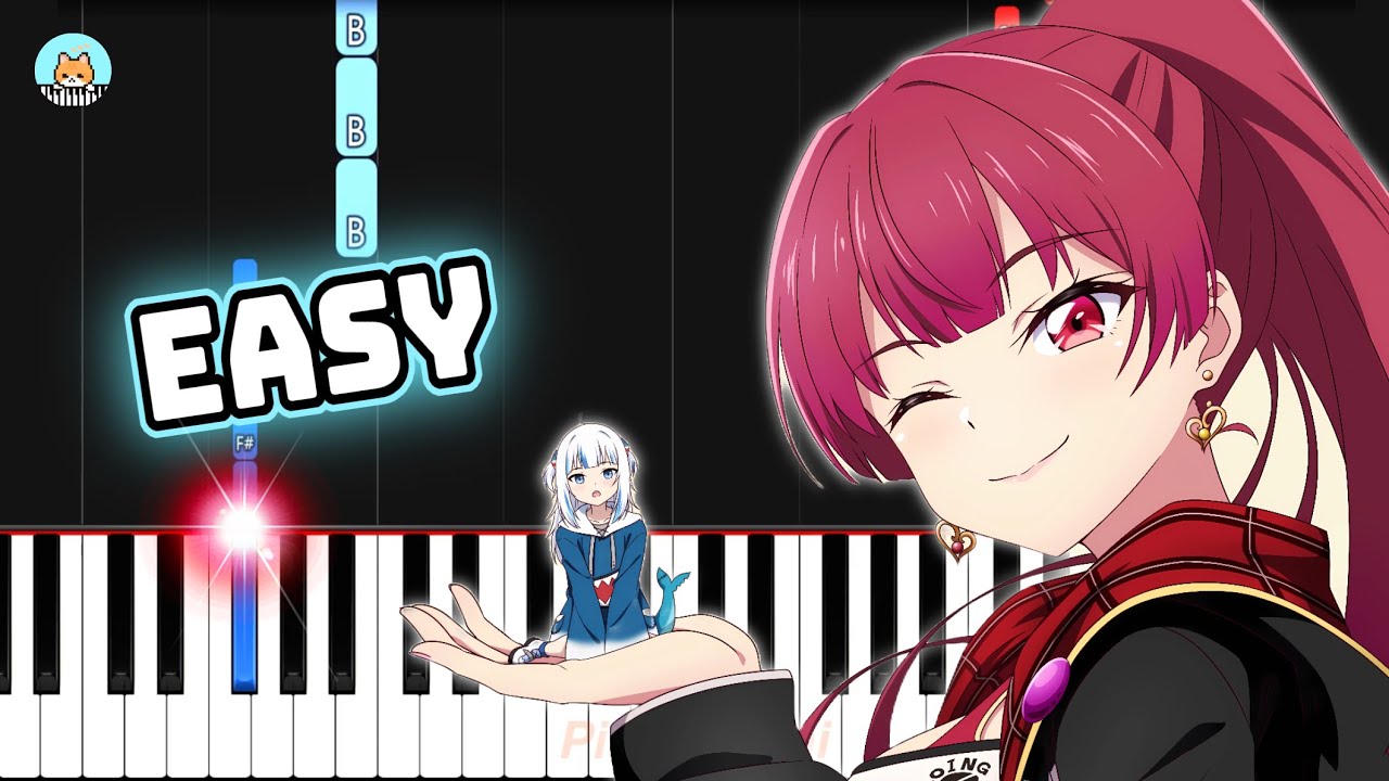 GuraMarine - "SHINKIRO" - EASY Piano Tutorial & Sheet Music