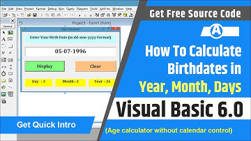 How to calculate birthdates in year month days | Age calculator program in visual basic 6.0