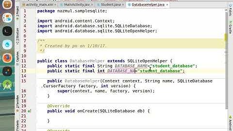 Adnroid studio SQLIte Database part-1