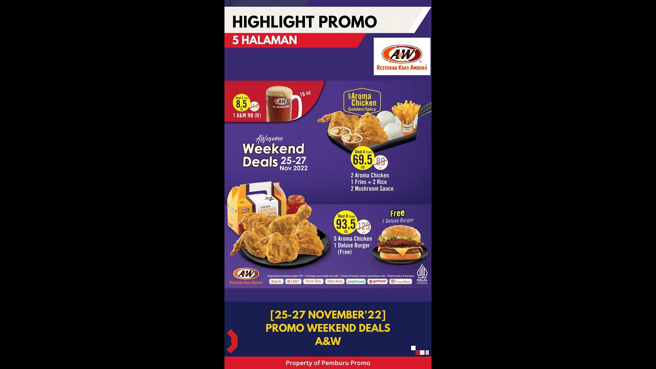 [25-27 NOVEMBER'22] PROMO WEEKEND DEALS A&W #shorts