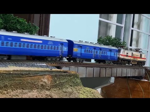 Train Crossing Dangerous Old Bridge | Ho Scale Model | Indian Railways | Miniature Trains