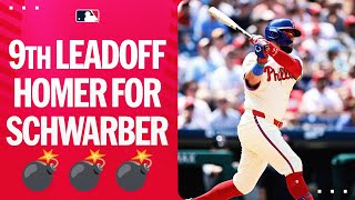 Leadoff Schwarbomb! Kyle Schwarber now leads the league with his 9TH LEADOFF homer!
