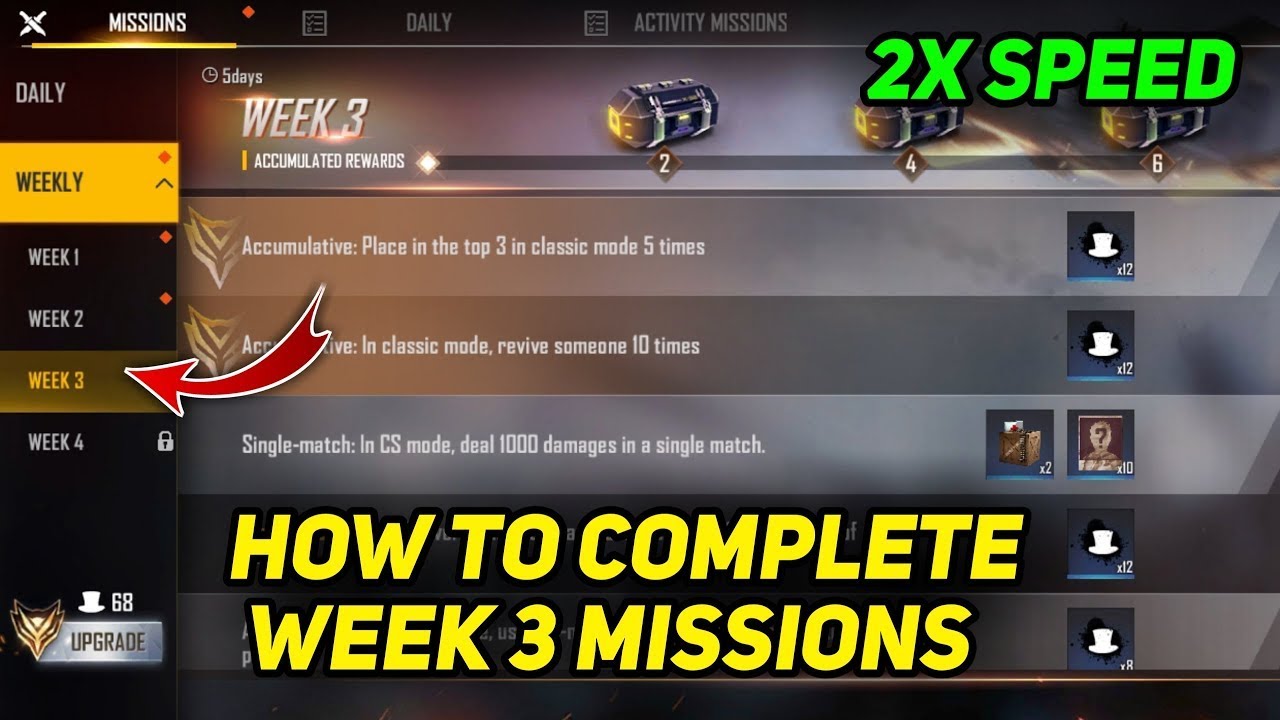 Free fire week 3 mission | Free fire new mission | Free fire mission complete | Free fire mission