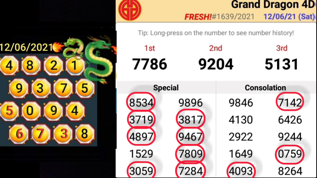 13 06 2021 Nombor 4d Carta Grand Dragon Lotto Dan Perdana Youtube