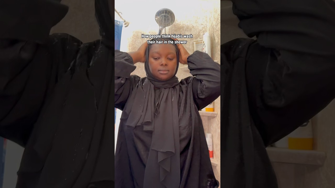 How people think hijabis wash their hair 