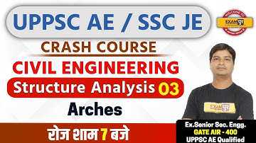 UPPSC AE / SSC JE || Civil Eng. || Jitendra sir || 03 || Structure Analysis || Arches