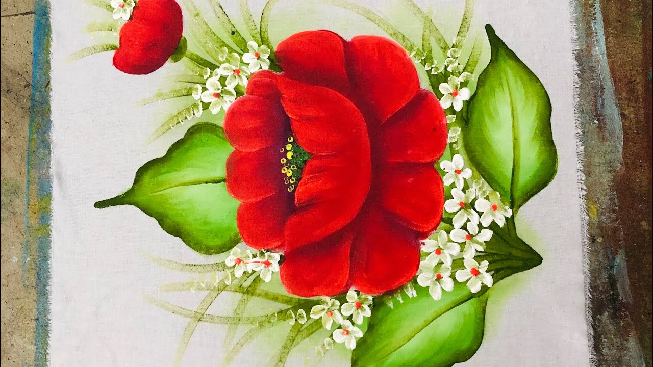Aprenda pintar papoulas vermelhas