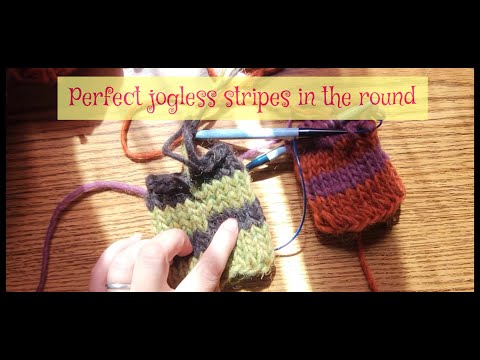 Perfect jogless stripes in the round||Кольорові смуги без сходинок||UKR and ENG subtitles