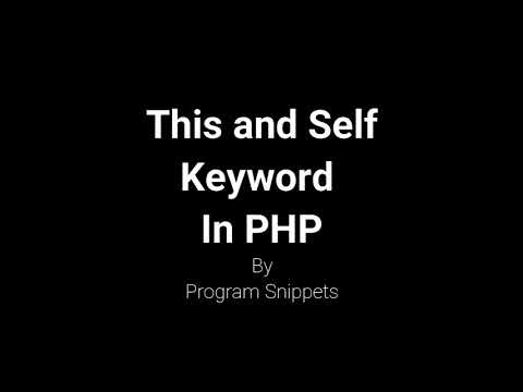 this and self keyword in PHP
