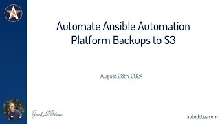 Automate AAP Backups to S3