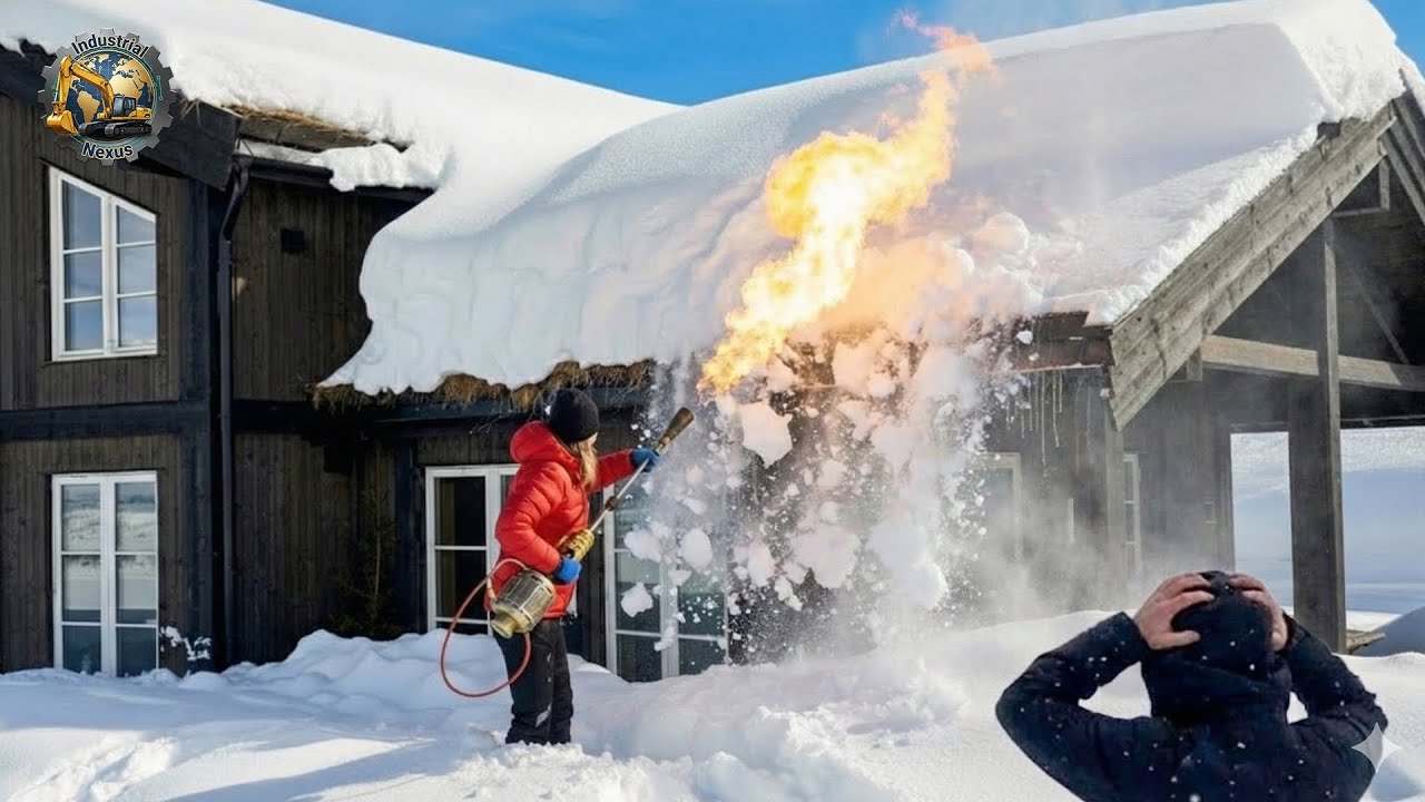 Idiot Snow Removal: Massive Roof Avalanche | Extreme Dangerous Plow Truck Fails #5