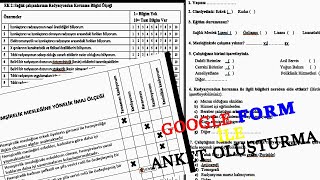 Google Formlar ile Anket Oluşturma- Test oluşturma- Liker Tipi Anket oluşturma