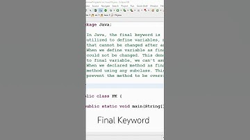Final Keyword #java