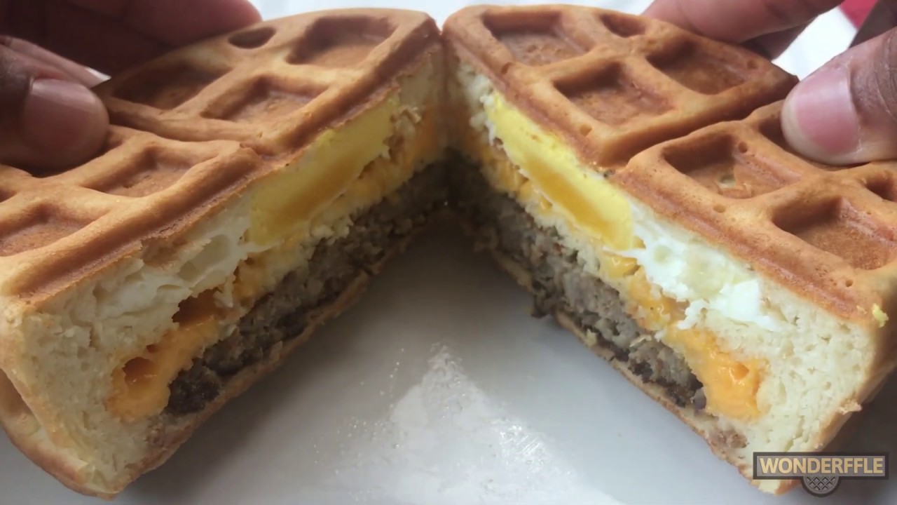 Sausage, Egg, and Cheese Stuffed Waffle - Stuffed Waffle Makers