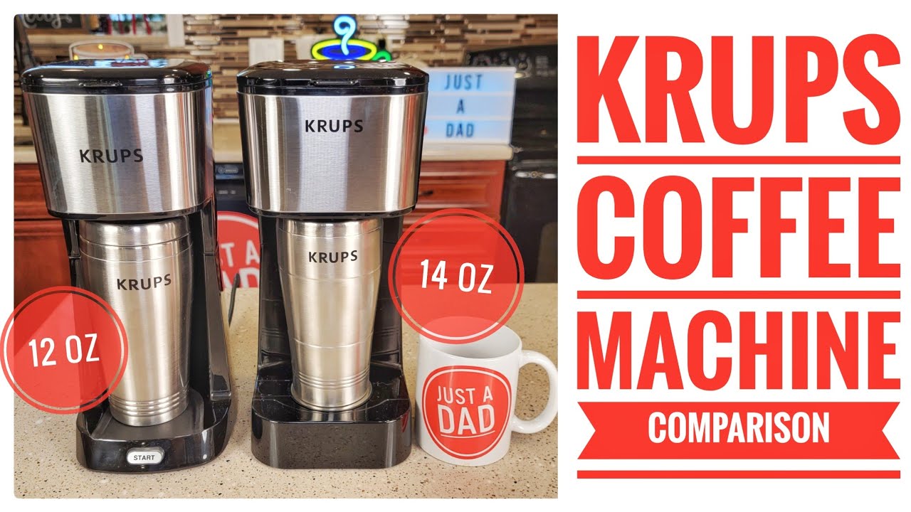  KRUPS Simply Brew Coffee Maker - Multi-Serve 4-in-1 with  Stainless Steel Travel Tumbler, Black, 14oz: Home & Kitchen