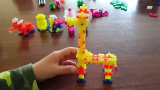 plusplus neon instructions giraffe giraf building blocks bricks yellow orange