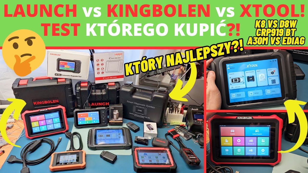 NAJLEPSZY TESTER OBD2? TEST KINGBOLEN vs LAUNCH vs XTOOL! CRP919 BT, K8 PRO, EDIAG ELITE, A30M, D8W!