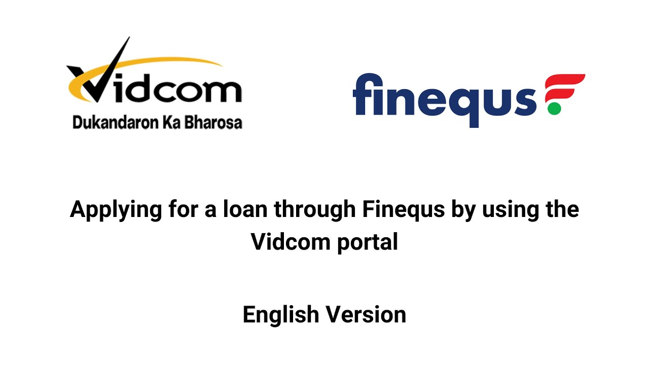 Vidcom portal - Applying for a loan through Finequs | English version