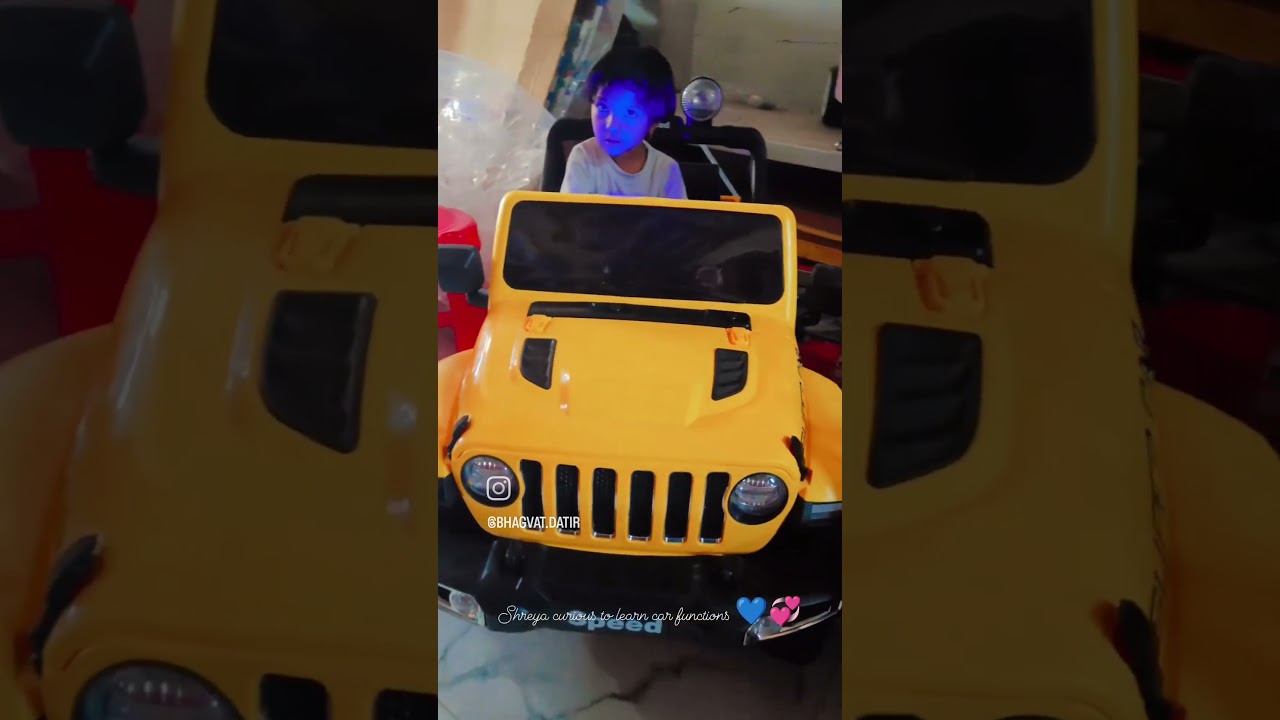 Shreya curious to learn car functions kids video 💙💞