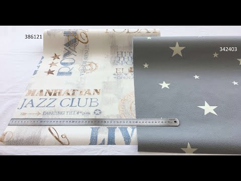 Шпалери зі світними в темряві зірками 342403 холодного сірого відтінку, тиснені та мийні, на флізеліновій, видео 5