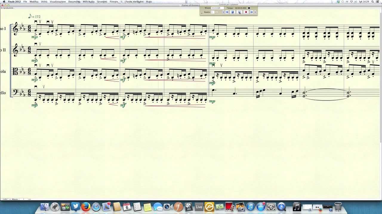 Game of thrones theme for string quartet