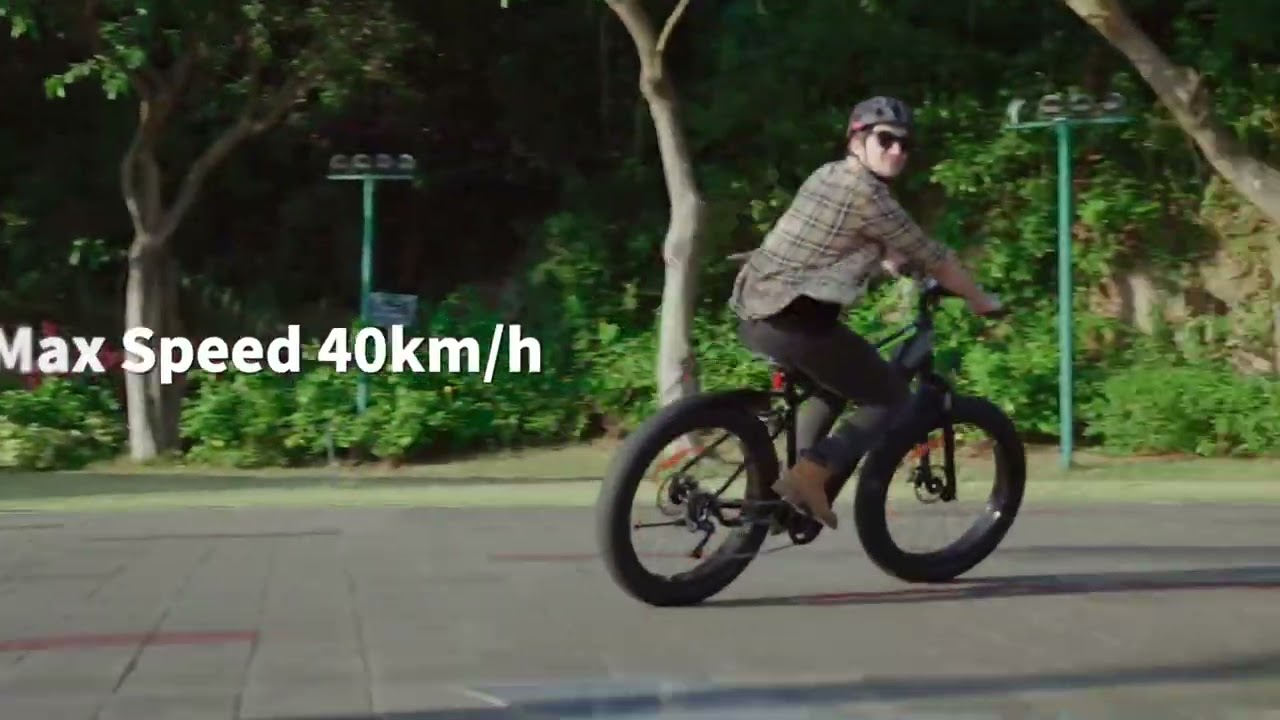 BEZIOR XF800 500W 48V 13Ah Electric City Bike 26 inch Fat Tyres 2 YouTube player