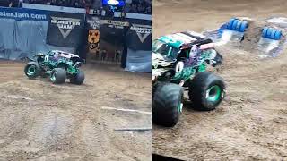 Grave Digger Flips Over & Ignites Flame @ Monster Jam 2023 in Nashville, TN