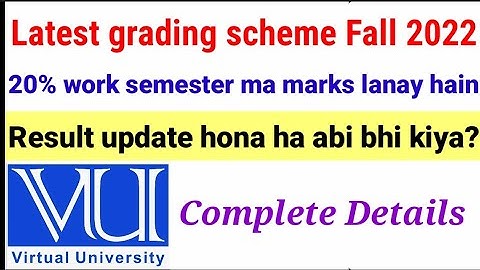 Latest VU grading scheme in detail explanation | VU final term result update ho ga chance hai kia?