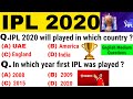 IPL 2020 | IPL 2020 Important Question | Gk in english | Current Affairs 2020 in English