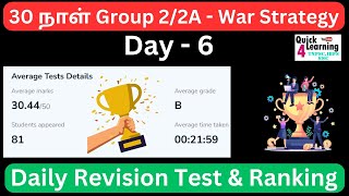Day 6 - Group 22A Tnpsc 2024 Exam Preparation Quick Learning 4 All 30 Day War Challenge